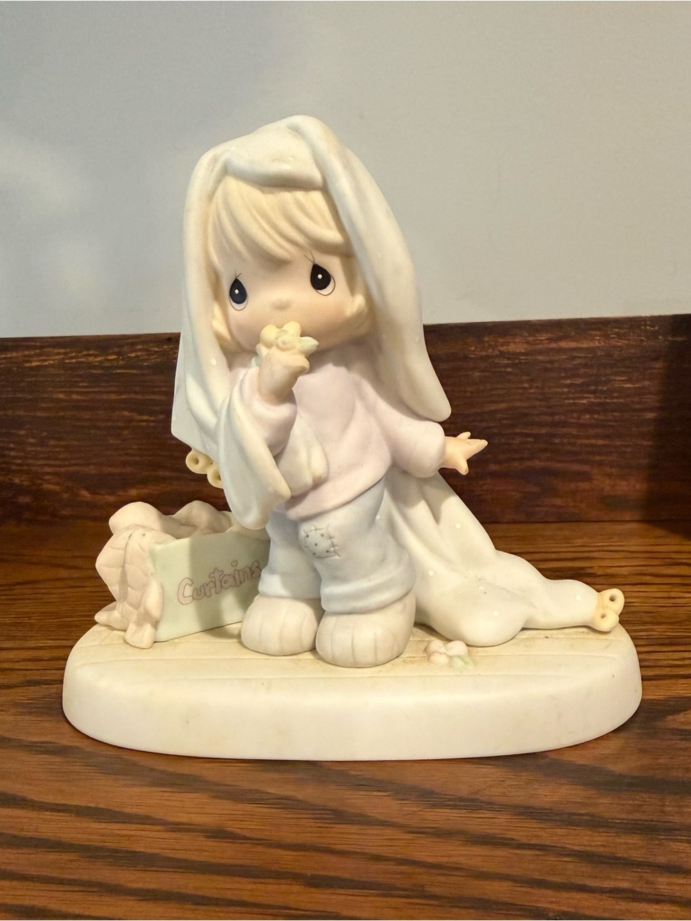 Precious Moments Cream and Light Pink Ceramic Child Figurine